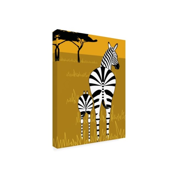 Marie Sansone 'Zebra Mare And Baby' Canvas Art,24x32